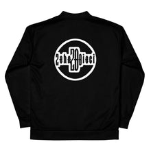 Load image into Gallery viewer, Unisex Bomber Jacket (Blackout w/White)
