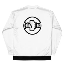 Load image into Gallery viewer, Unisex Bomber Jacket (White w/Black)
