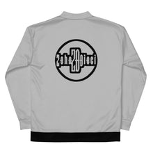 Load image into Gallery viewer, Unisex Bomber Jacket (Silver w/Black)
