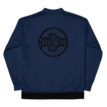 Load image into Gallery viewer, Unisex Bomber Jacket (Navy w/Black)
