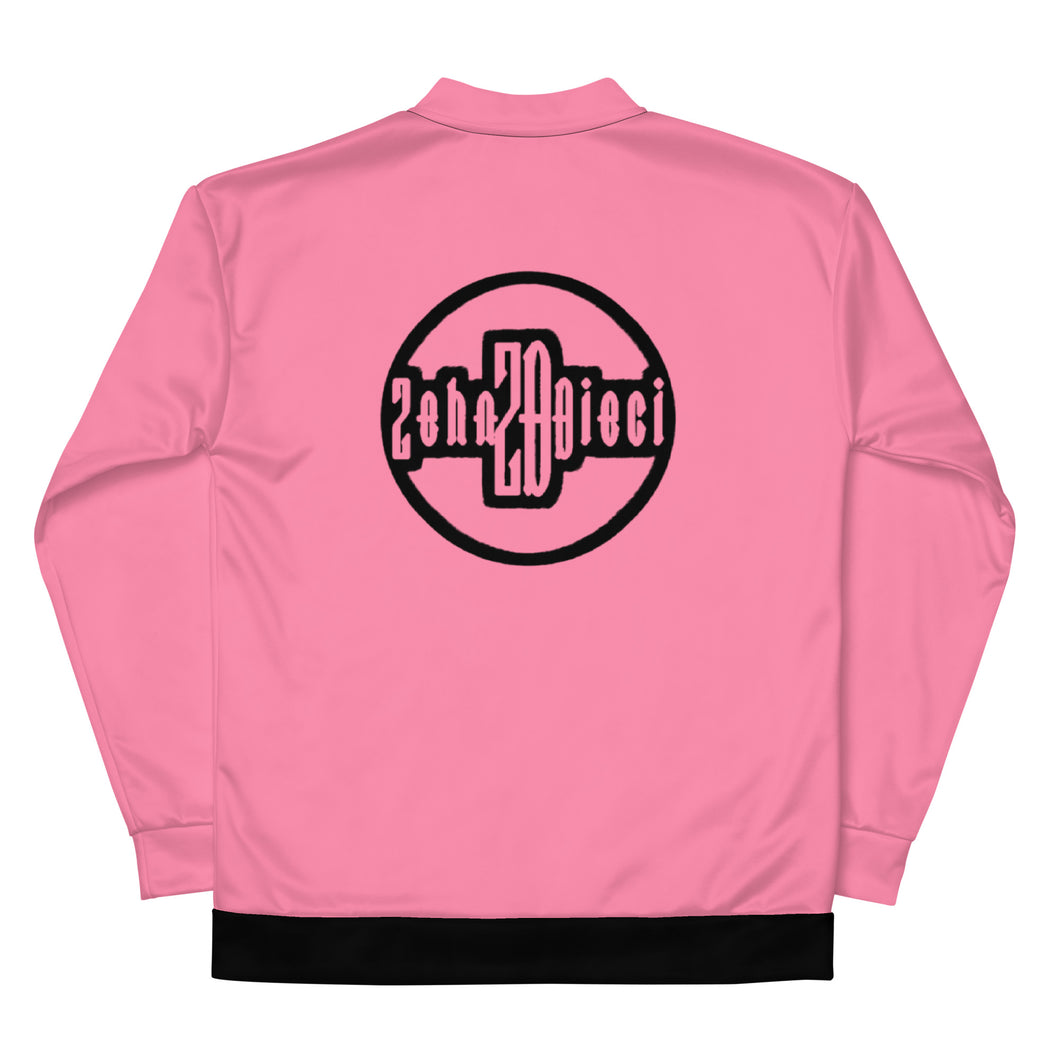 Unisex Bomber Jacket (Tickle Me Pink w/Black)