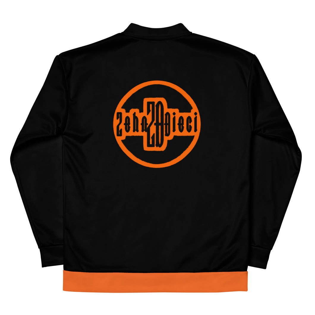 Unisex Bomber Jacket (Black w/Orange)