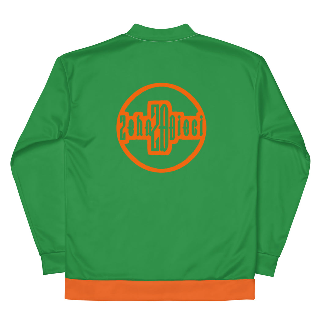 Unisex Bomber Jacket (Sea Green w/Orange)