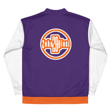 Load image into Gallery viewer, Bomber Jacket (Purple w/Orange &amp; White)
