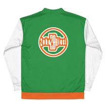 Load image into Gallery viewer, Bomber Jacket (Sea Green w/Orange &amp; White)
