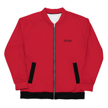 Load image into Gallery viewer, Unisex Bomber Jacket (Red w/Black)
