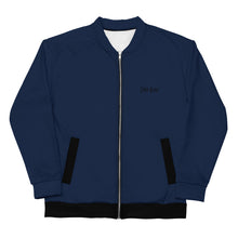 Load image into Gallery viewer, Unisex Bomber Jacket (Navy w/Black)
