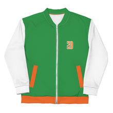 Load image into Gallery viewer, Bomber Jacket (Sea Green w/Orange &amp; White)
