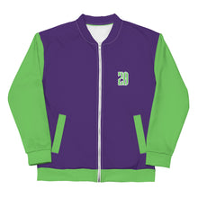 Load image into Gallery viewer, Bomber Jacket (Purple w/Mantis &amp; White)
