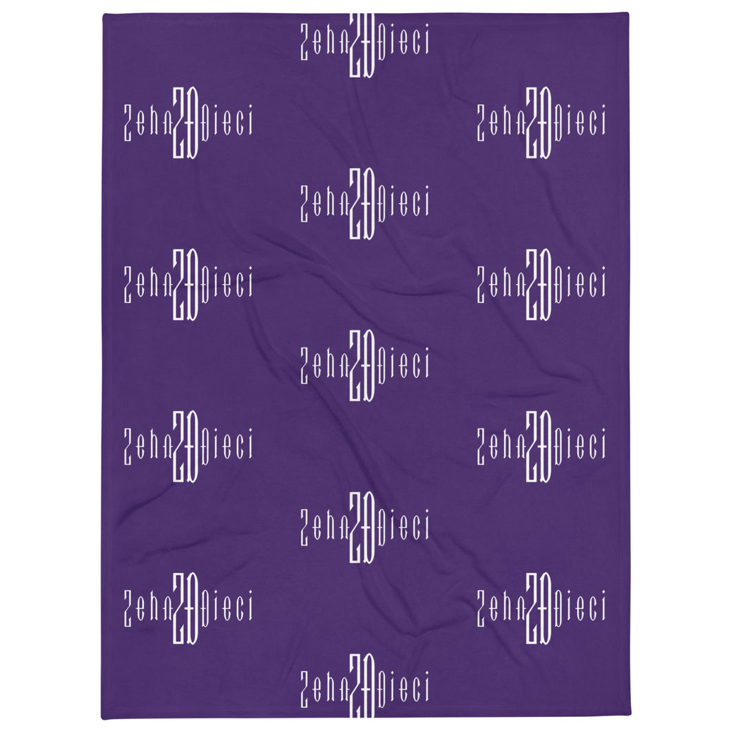 Throw Blanket (Purple w/White)