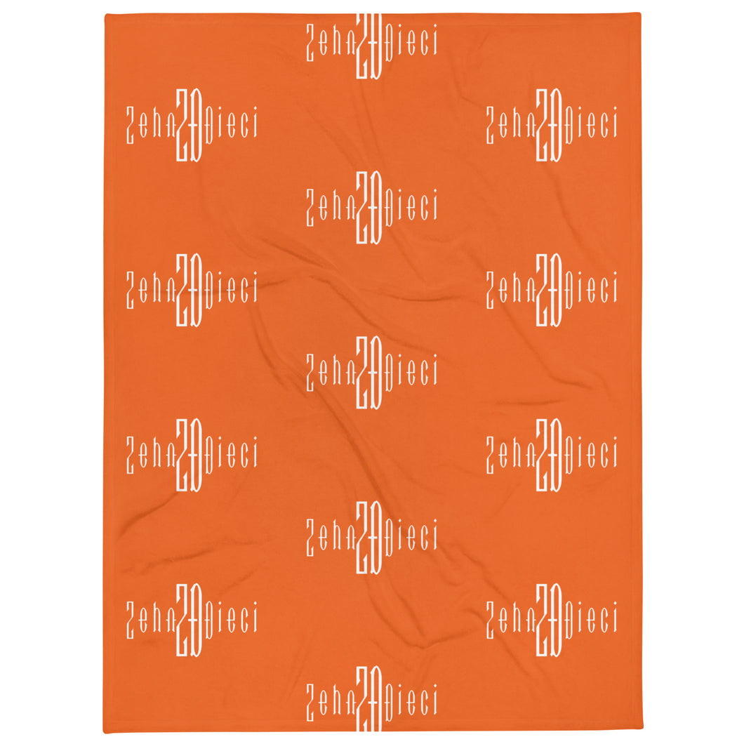 Throw Blanket (Orange w/White)