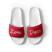 Load image into Gallery viewer, Women&#39;s slides (White w/Red)
