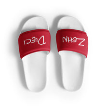 Load image into Gallery viewer, Women&#39;s slides (White w/Red)
