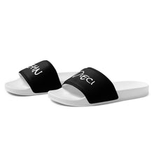 Load image into Gallery viewer, Women&#39;s slides (White w/Black)
