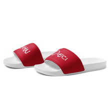 Load image into Gallery viewer, Women&#39;s slides (White w/Red)
