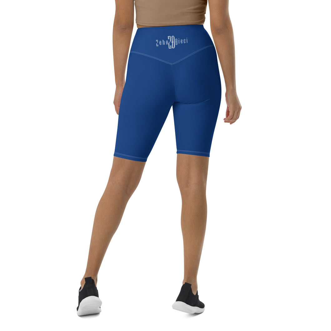 Biker Shorts (Dark Cerulean w/White)