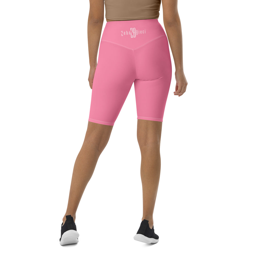 Biker Shorts (Tickle Me Pink w/White)