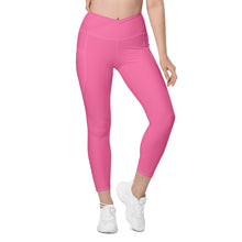 Load image into Gallery viewer, Crossover leggings with pockets (Brilliant Rose)

