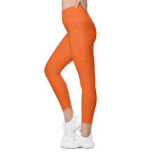 Load image into Gallery viewer, Crossover leggings with pockets (Orange)
