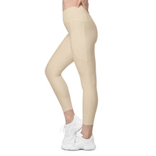 Load image into Gallery viewer, Crossover leggings with pockets (Champagne)
