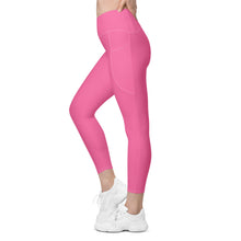 Load image into Gallery viewer, Crossover leggings with pockets (Brilliant Rose)
