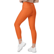 Load image into Gallery viewer, Crossover leggings with pockets (Orange)
