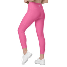 Load image into Gallery viewer, Crossover leggings with pockets (Brilliant Rose)

