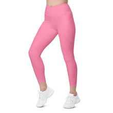 Load image into Gallery viewer, Crossover leggings with pockets (Tickle Me Pink)
