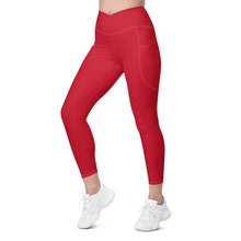 Load image into Gallery viewer, Crossover leggings with pockets (Red)
