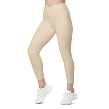 Load image into Gallery viewer, Crossover leggings with pockets (Champagne)
