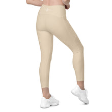 Load image into Gallery viewer, Crossover leggings with pockets (Champagne)
