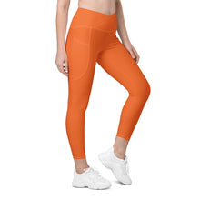 Load image into Gallery viewer, Crossover leggings with pockets (Orange)
