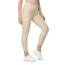 Load image into Gallery viewer, Crossover leggings with pockets (Champagne)
