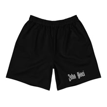 Load image into Gallery viewer, Men&#39;s Athletic Long Shorts (Black w/White)
