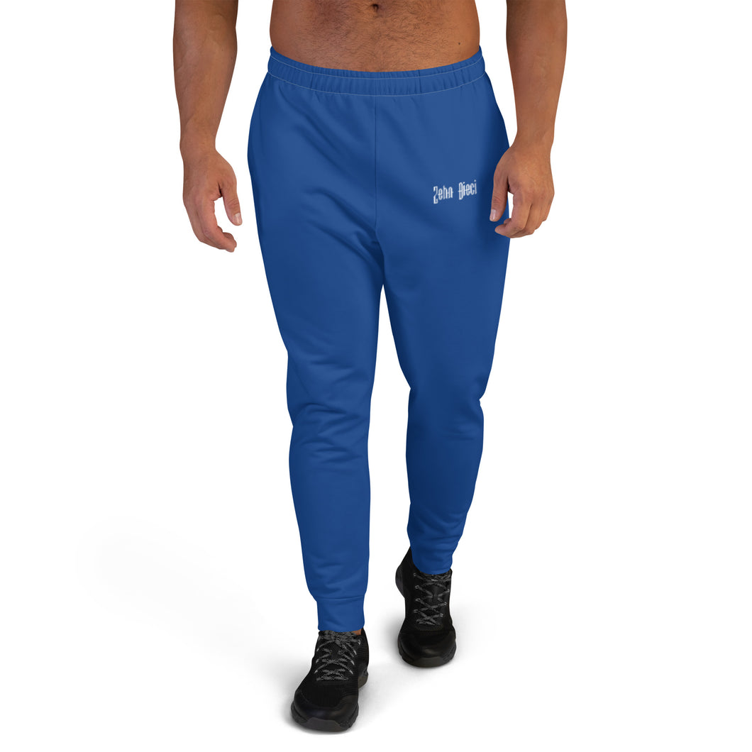 Men's Joggers (Dark Cerulean & White)