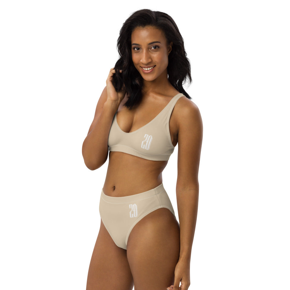 High-waisted bikini set (Champagne)