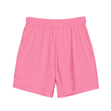 Load image into Gallery viewer, Men&#39;s swim trunks (Tickle Me Pink w/White)
