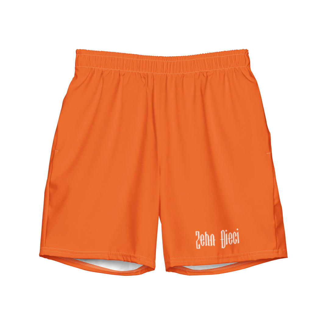 Men's swim trunks (Orange w/White)