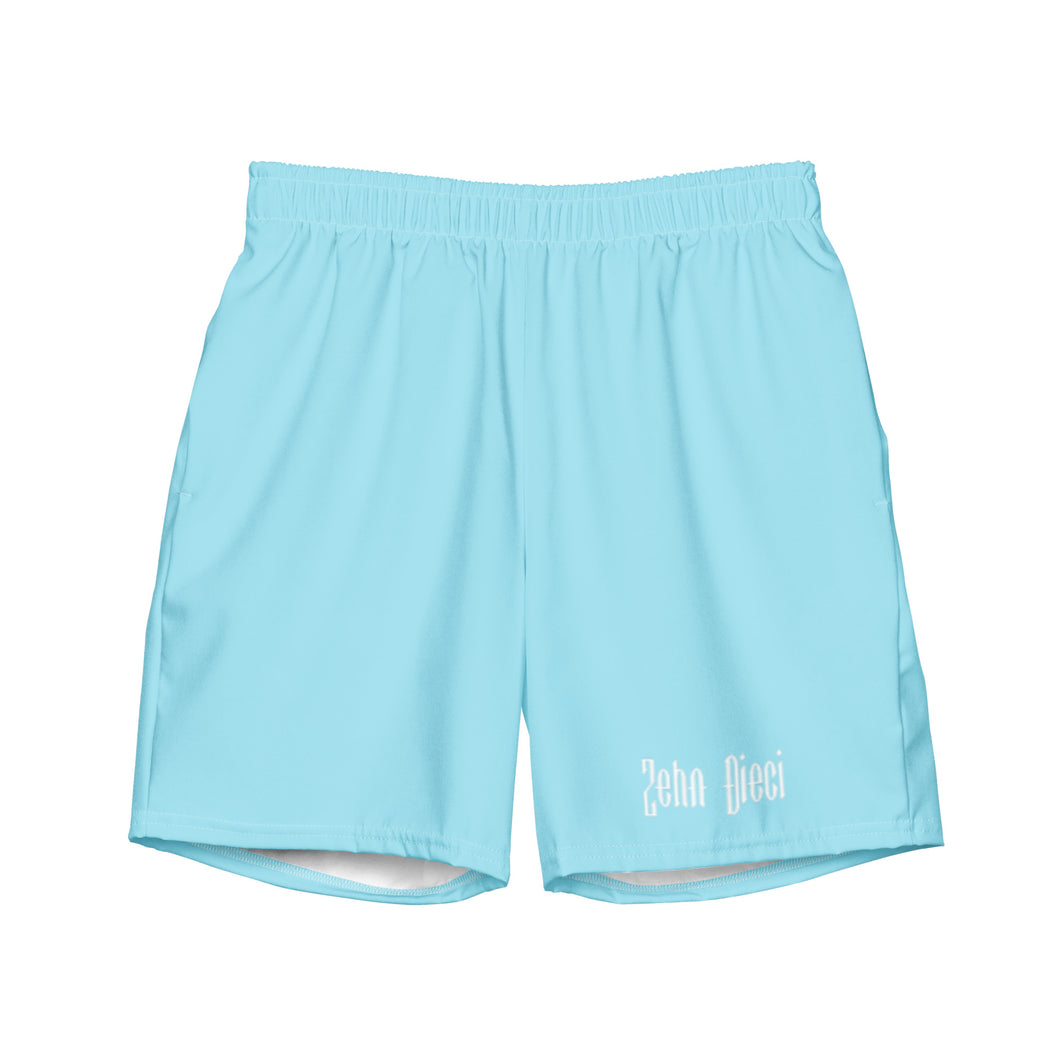 Men's swim trunks (Blizzard Blue w/White)