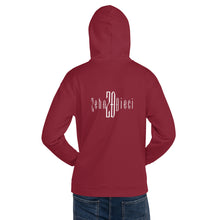 Load image into Gallery viewer, Unisex Hoodie (Burgundy &amp; White)
