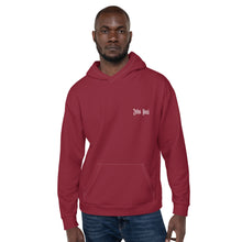 Load image into Gallery viewer, Unisex Hoodie (Burgundy &amp; White)
