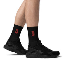 Load image into Gallery viewer, ZD Embroidered socks (Black &amp; Red)
