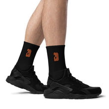 Load image into Gallery viewer, ZD Embroidered socks (Black &amp; Orange)
