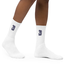 Load image into Gallery viewer, ZD Embroidered socks (White &amp; Navy)
