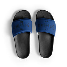 Load image into Gallery viewer, Men’s slides (Black &amp; Dark Cerulean)
