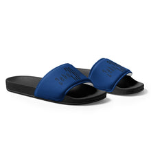 Load image into Gallery viewer, Men’s slides (Black &amp; Dark Cerulean)
