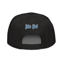 Load image into Gallery viewer, Snapback Hat (Black w/Royal Blue &amp; White)
