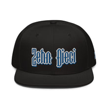 Load image into Gallery viewer, Snapback Hat (Black w/Royal Blue &amp; White)
