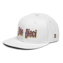 Load image into Gallery viewer, Snapback Hat (White w/Maroon, White, &amp; Gold)
