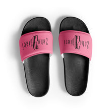 Load image into Gallery viewer, Women&#39;s slides (Black &amp; Tickle Me Pink)
